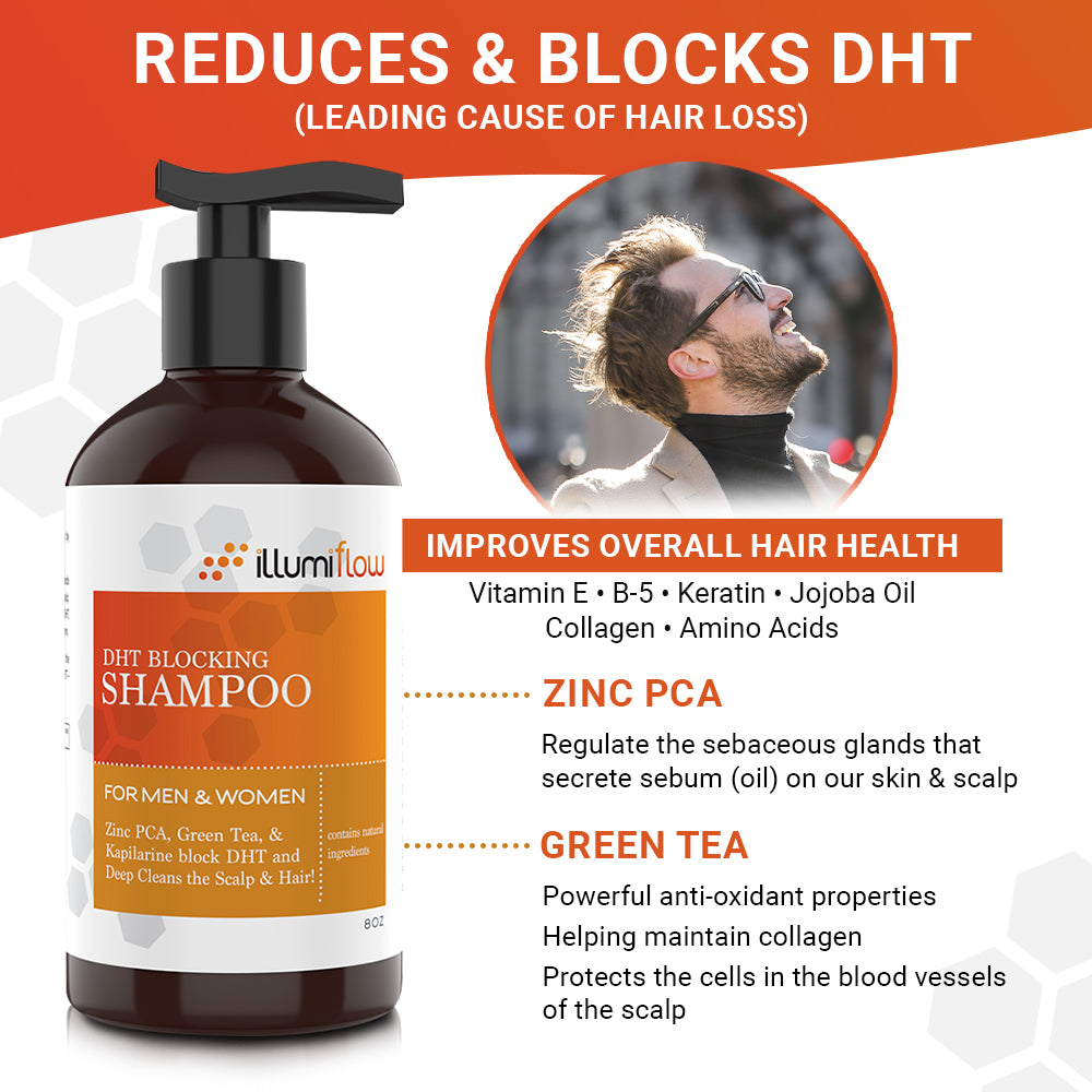 Multi-Action Shampoo & Conditioner For Hair | DHT Blocking Supplements illumiflow